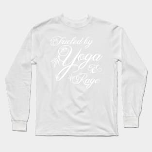 Fueled by Yoga and Rage: White Print Long Sleeve T-Shirt